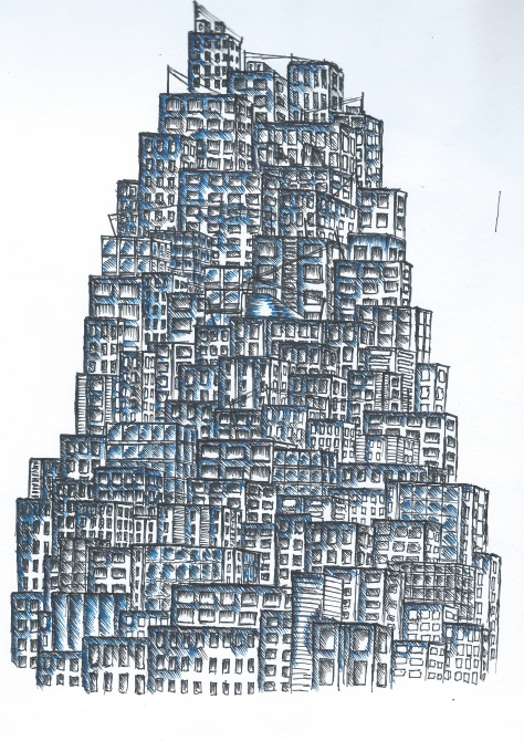 Blue tower city